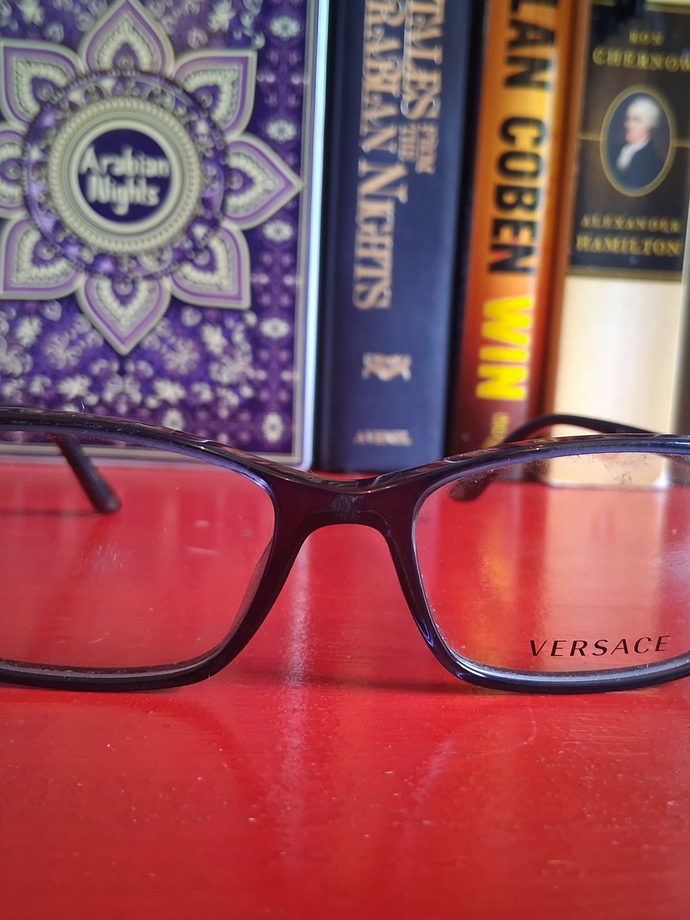 Versace Dark Purple Rectangular Eyeglasses